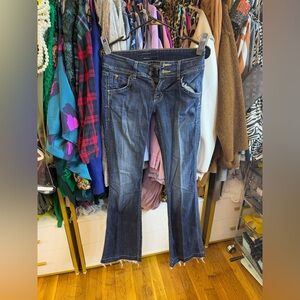 Hudson Jeans Size 25 Distressed Hem Dark Wash Denim Skinny Jeans